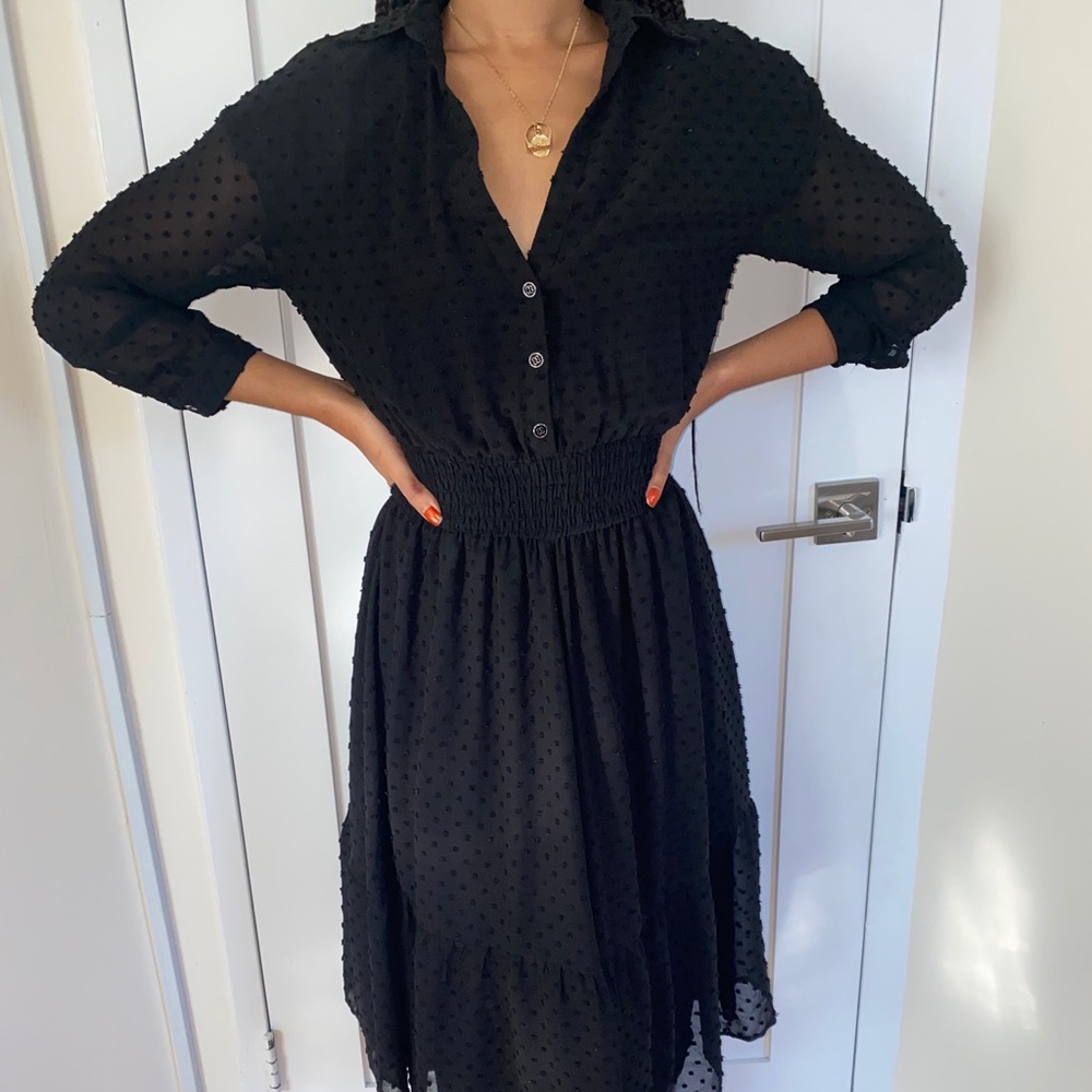 Zara black collar dress